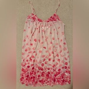 Oscar de la Renta Pink Label Floral Chiffon Sleep Chemise Nightgown Size L